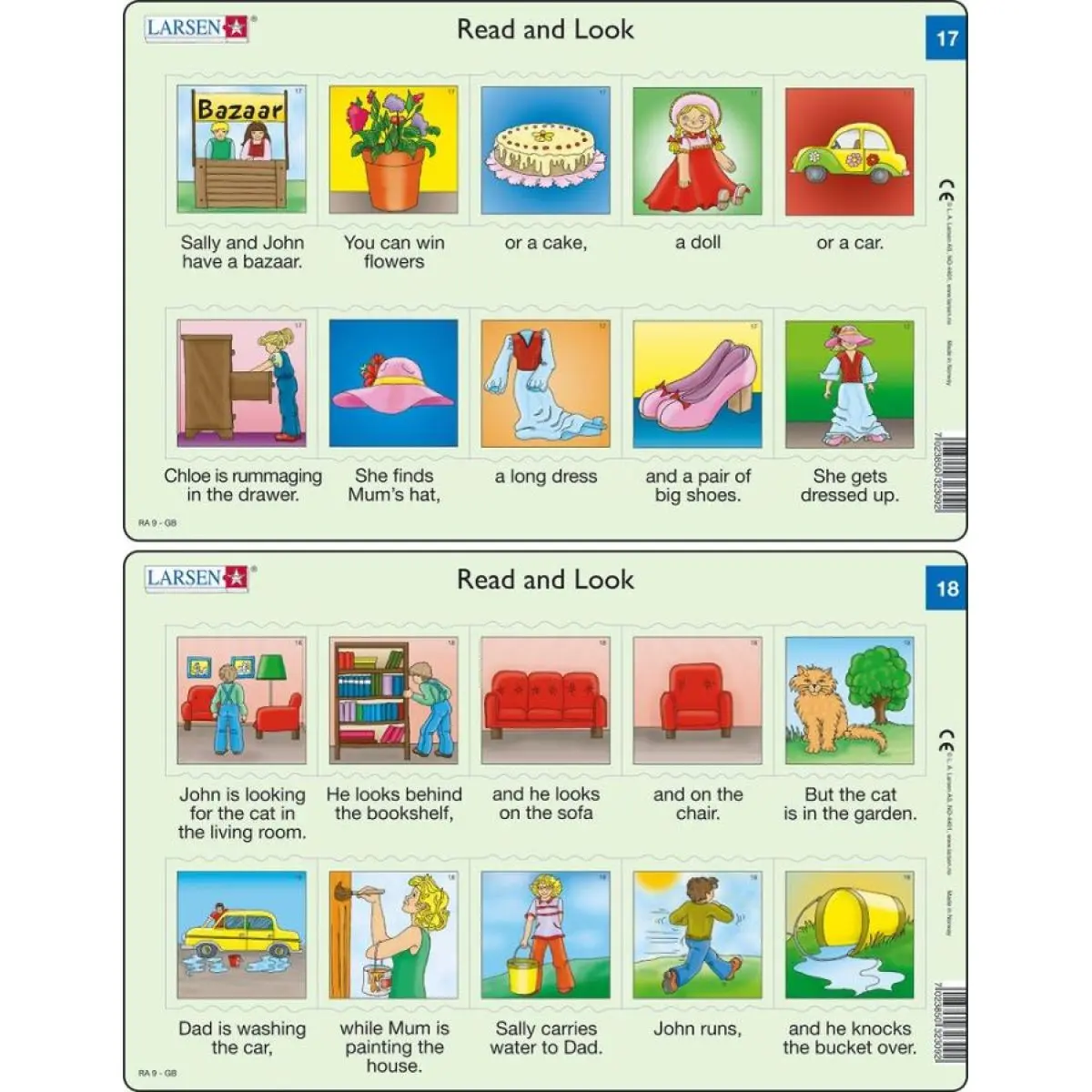Učební puzzle MIDI - Angličtina-krátký text RA9/10 dílků(2 druhy) - Larsen