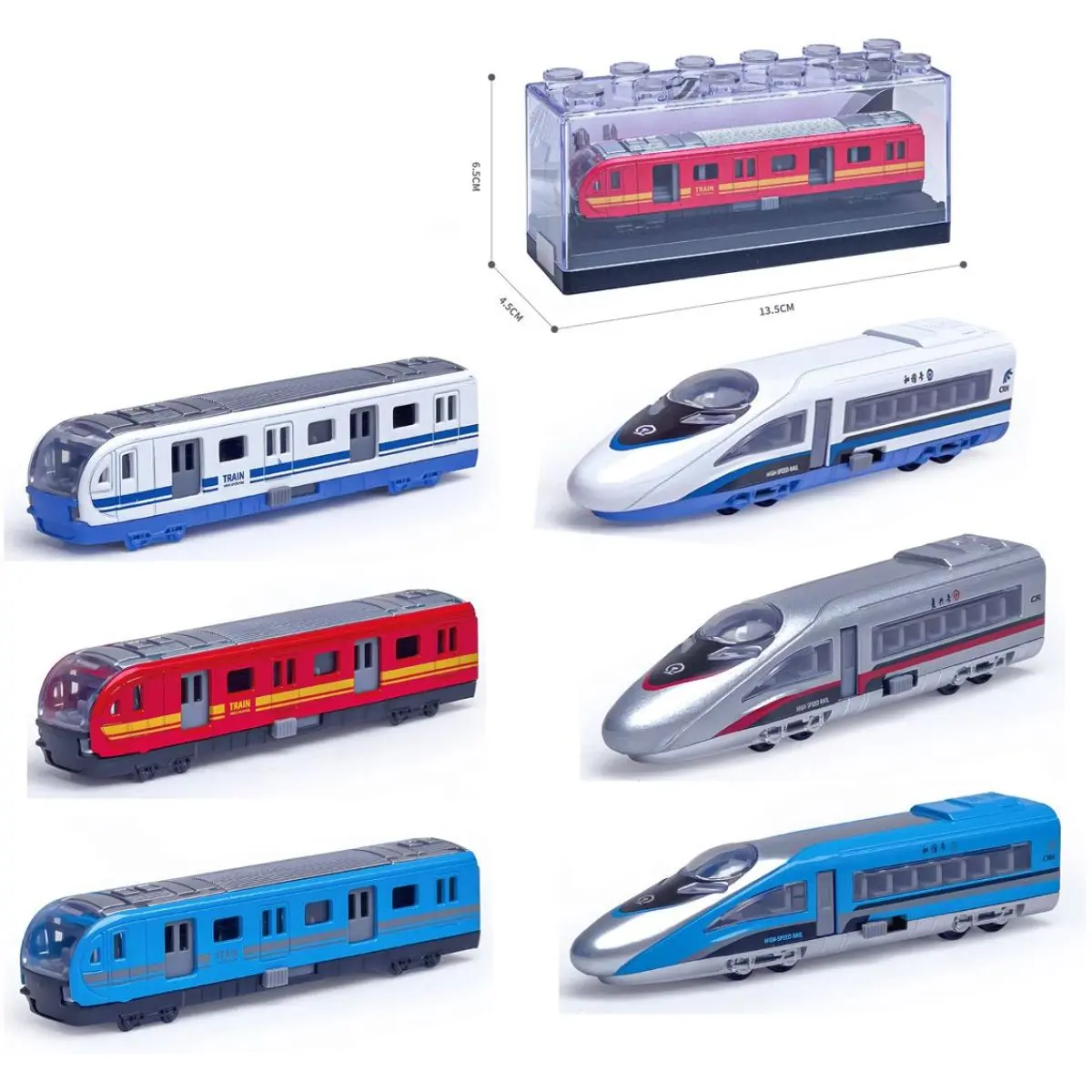 Sparkys Kovový model metra-vysokorychlostního vlaku 1:64 rychlík stříbrný