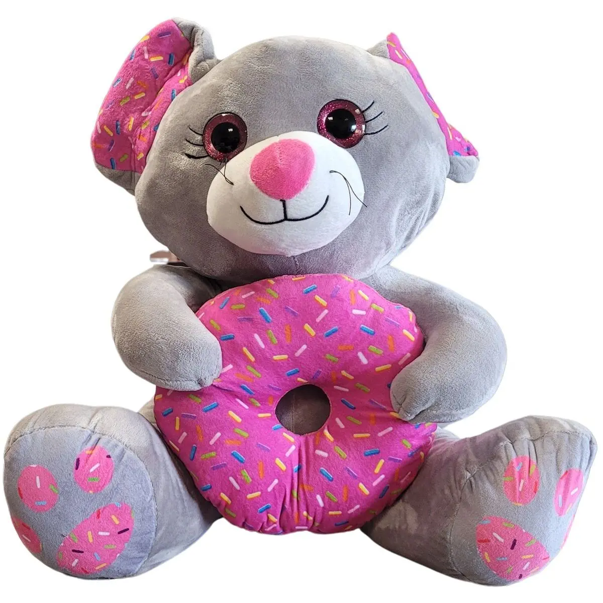Sparkys PLYŠÁKOV - Šedá myška s donutem 45 cm