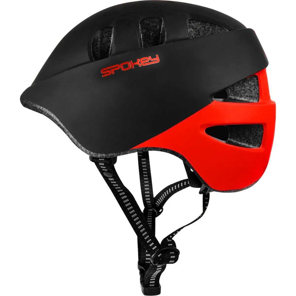 Spokey Cherub Dětská cyklistická přilba In-Mold, 48-52 cm, černo-červená