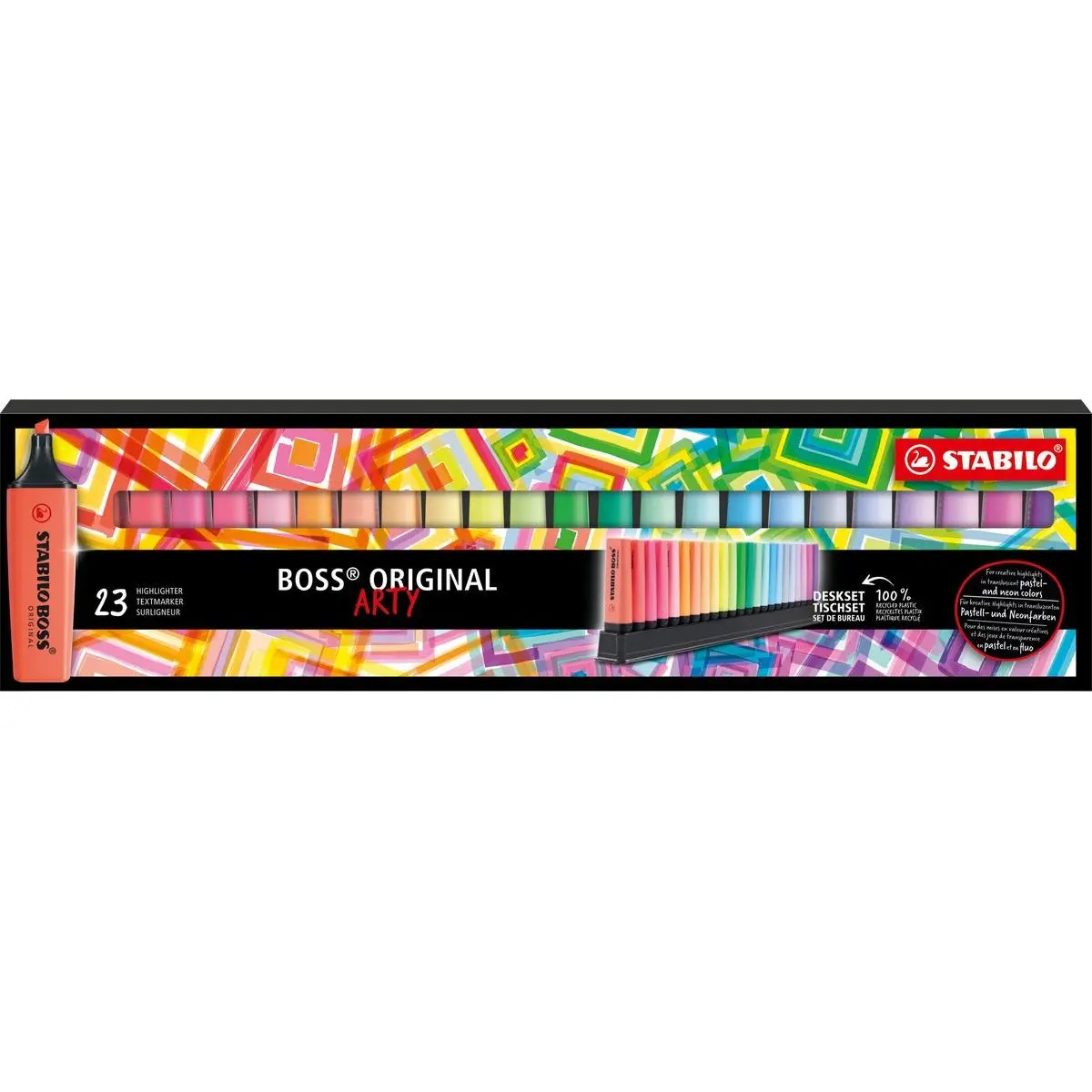 Zvýrazňovač - STABILO BOSS ORIGINAL - ARTY - 23ks Stolný set