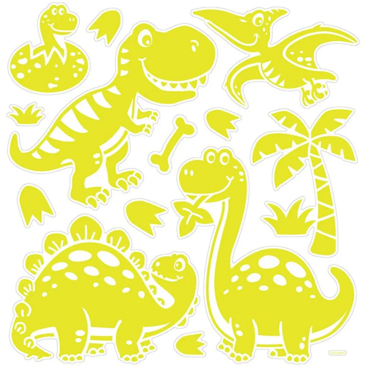 Svítící samolepky na zeď 3D - DINO