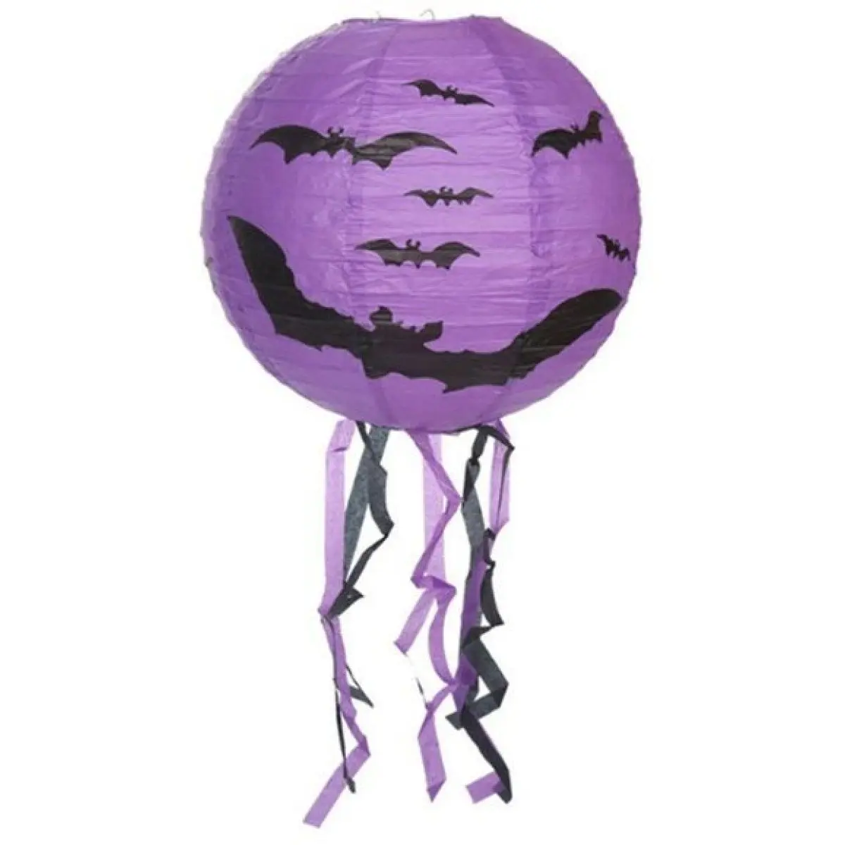 Lampion koule Halloween se střapci papír průměr 30cm v sáčku (bez hůlky) 3 druhy karneval