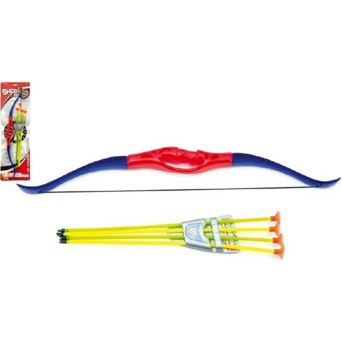 Teddies Luk a 4 šípy s přísavkami plast 57 cm