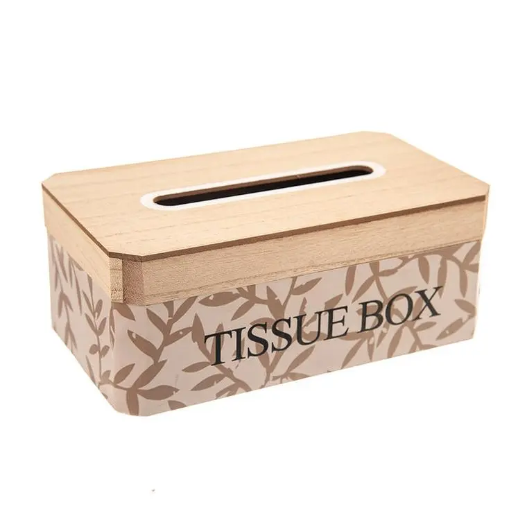 Dřevěný box na papírové kapesníky LISTY 24 x 14 cm