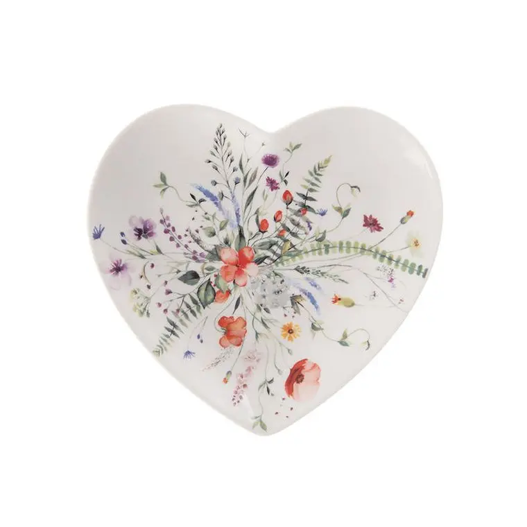 Porcelánový dezertní talíř MÁK, srdce, 17,5 cm
