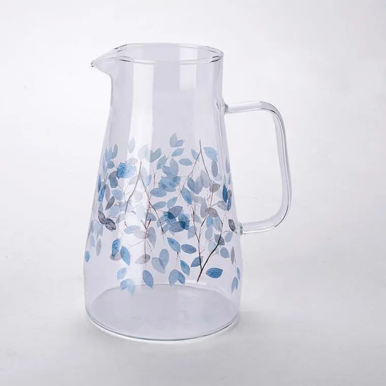 Skleněný džbán MODRÉ KVĚTY 1450 ml