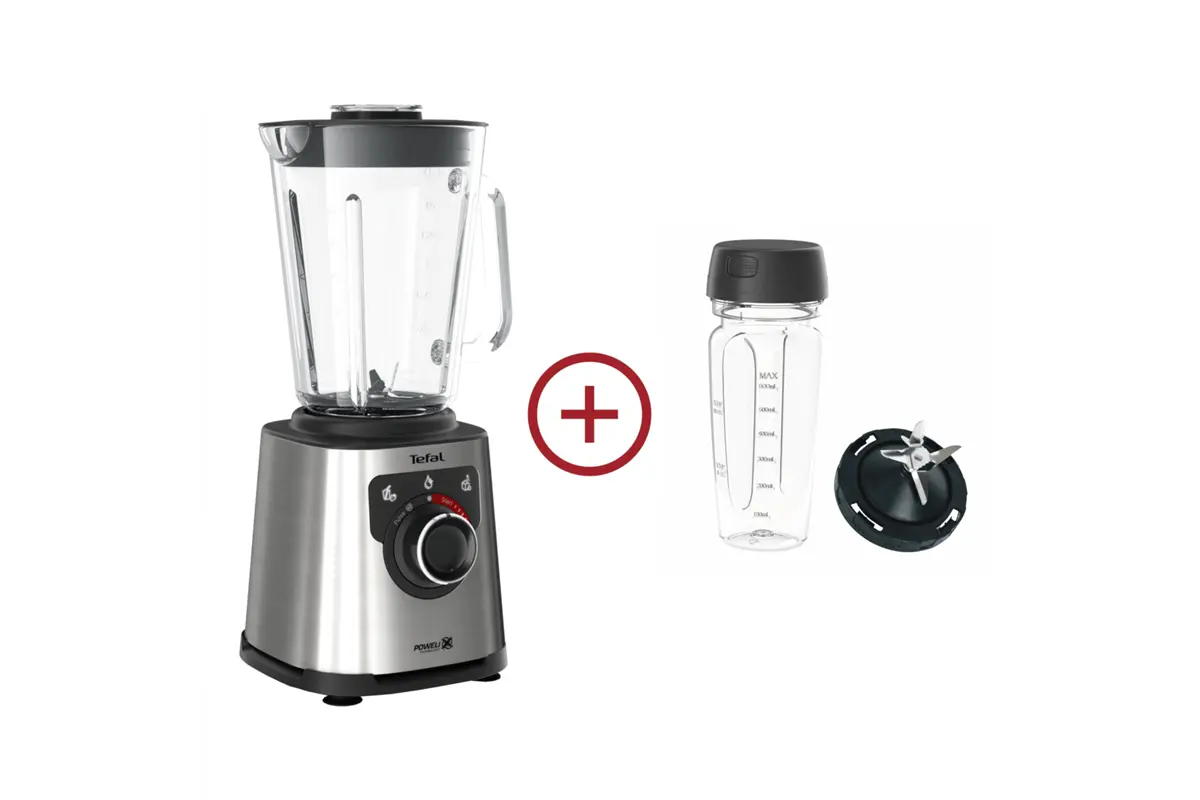 Akční set vysokorychlostní mixér Tefal PerfectMix+ Glass BL871D + cestovní láhev a náhradní čepele