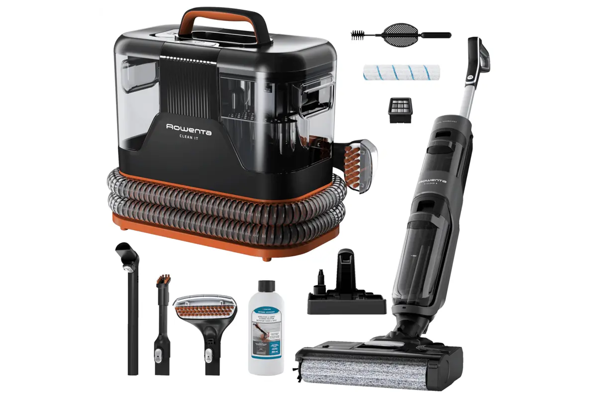 Akční set spotřebičů na mokrý úklid Rowenta Clean It tepovač a X-Clean 4 víceučelový vysavač
