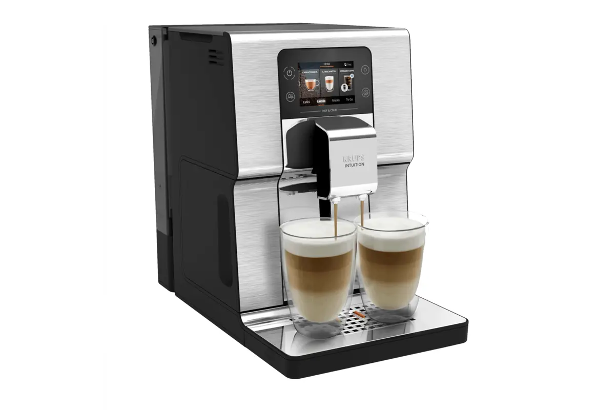 Automatický kávovar KRUPS Intuition Experience Hot&Cold EA879EE0 Stříbrný