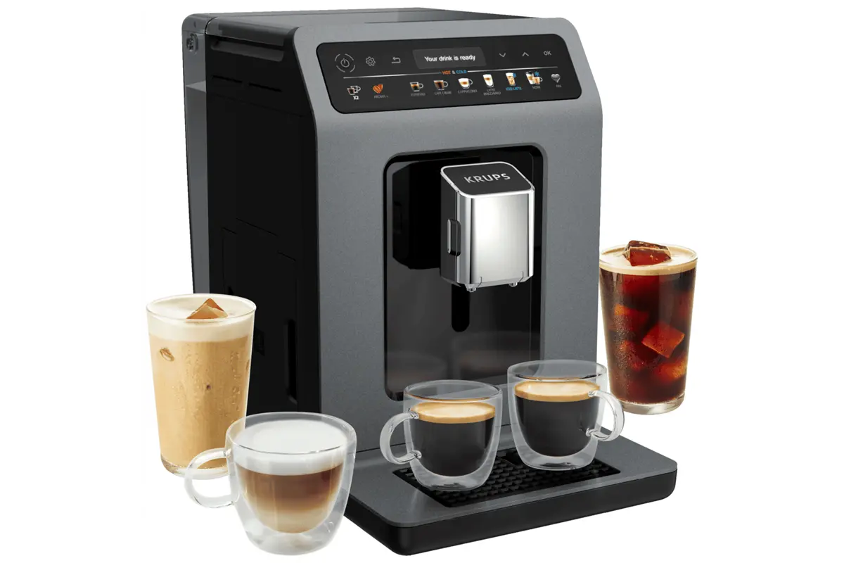 Automatický kávovar KRUPS Evidence Hot & Cold EA898GF0 Šedý/Černý