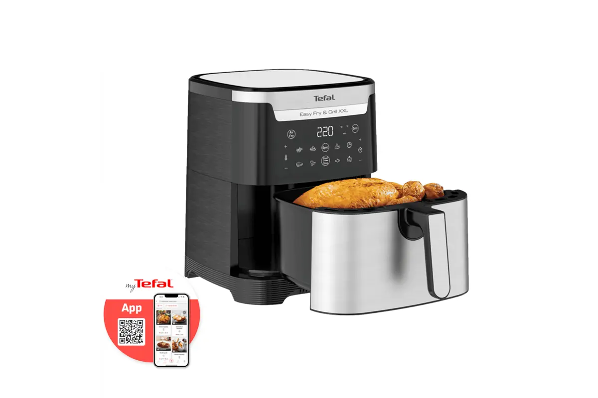 Horkovzdušná fritéza Tefal Easy Fry & Grill XXL 2v1 EY801D15 Nerezová