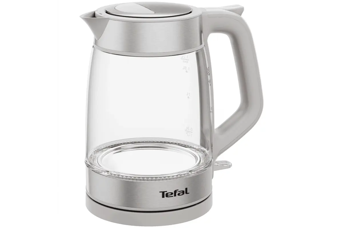 Rychlovarná konvice Tefal Glass KI605B30 Světle šedá/Nerezová