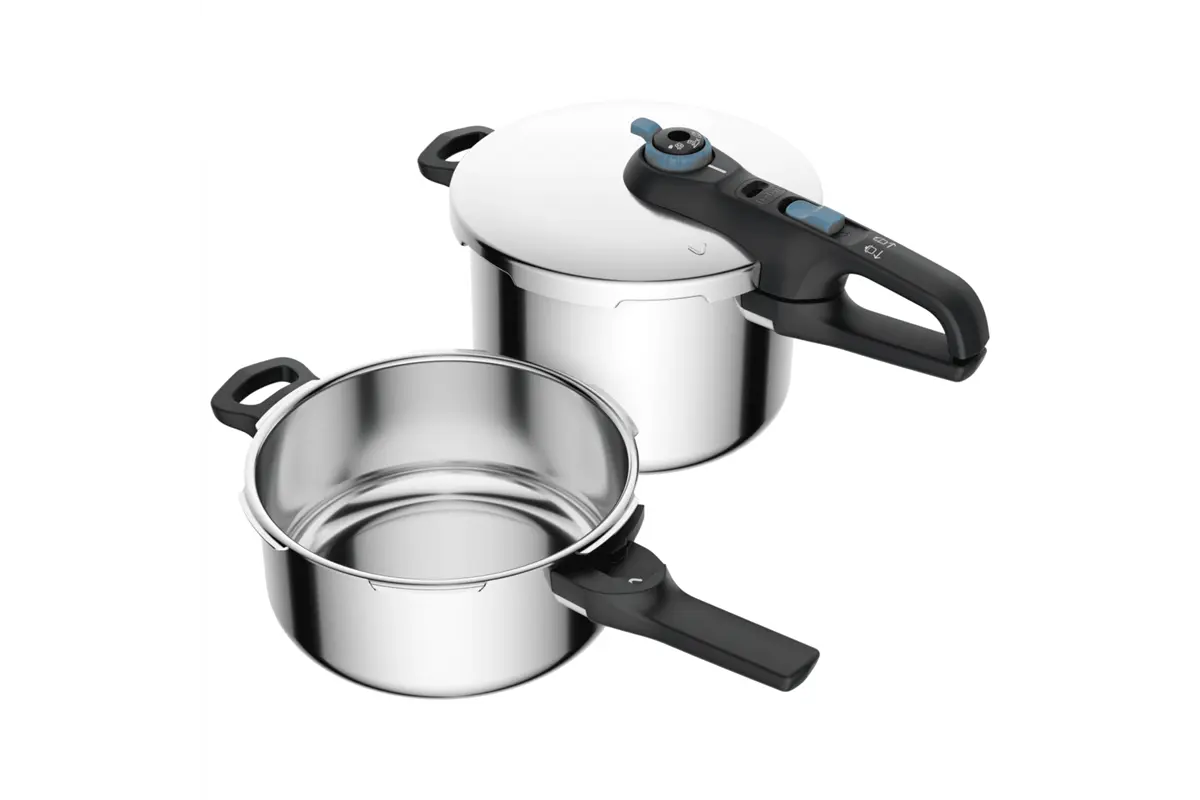 Sada tlakových hrnců Tefal Secure Trendy 6 a 4 l P2584301 Nerezový/Černý