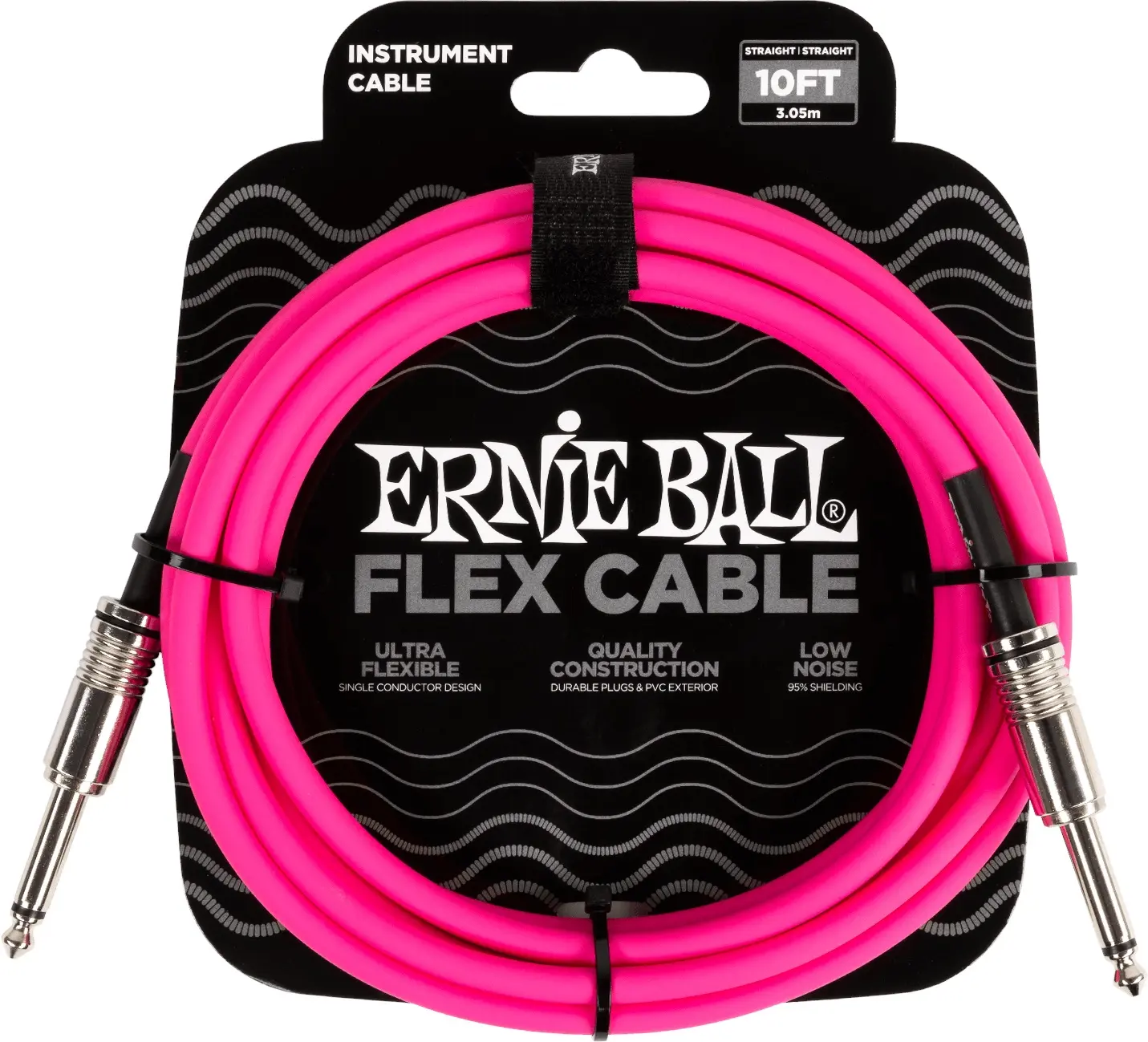Ernie Ball Flex Instrument Cable 10' Pink