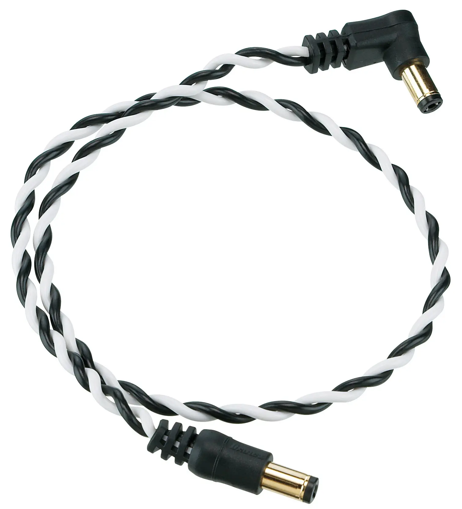 Ibanez Twisted DC Cable Black & White Length 16" Straight & Angled Plu