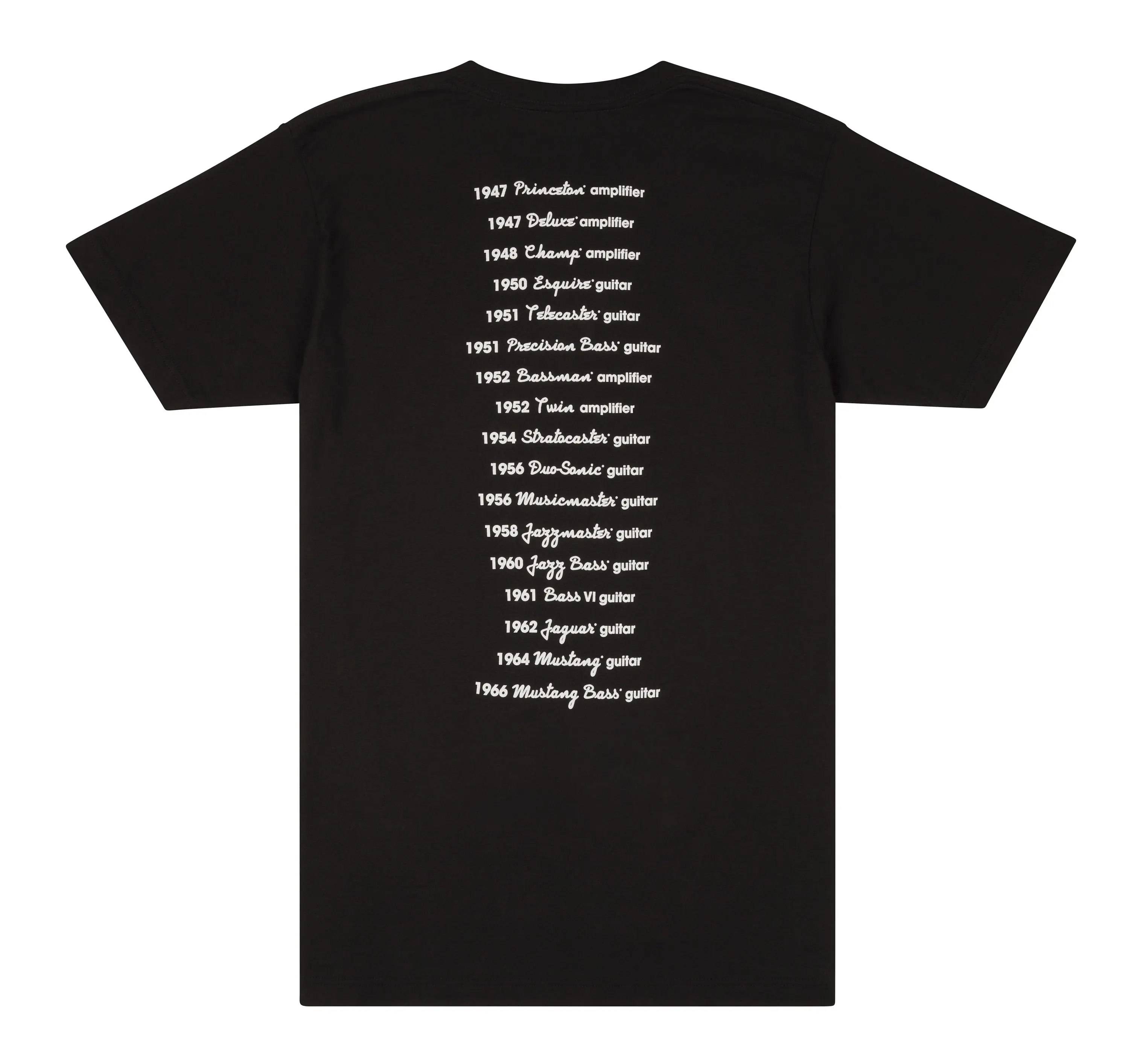 Fender Logo Date Back Tee Black S