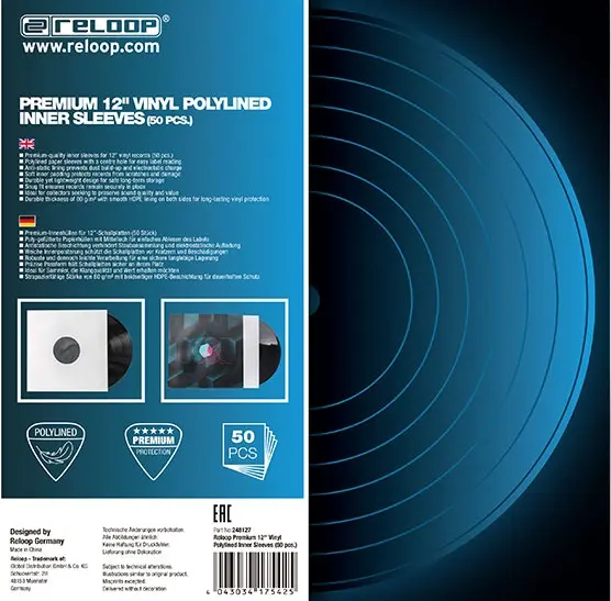 Reloop Premium 12" Vinyl Polylined Inner Sleeves