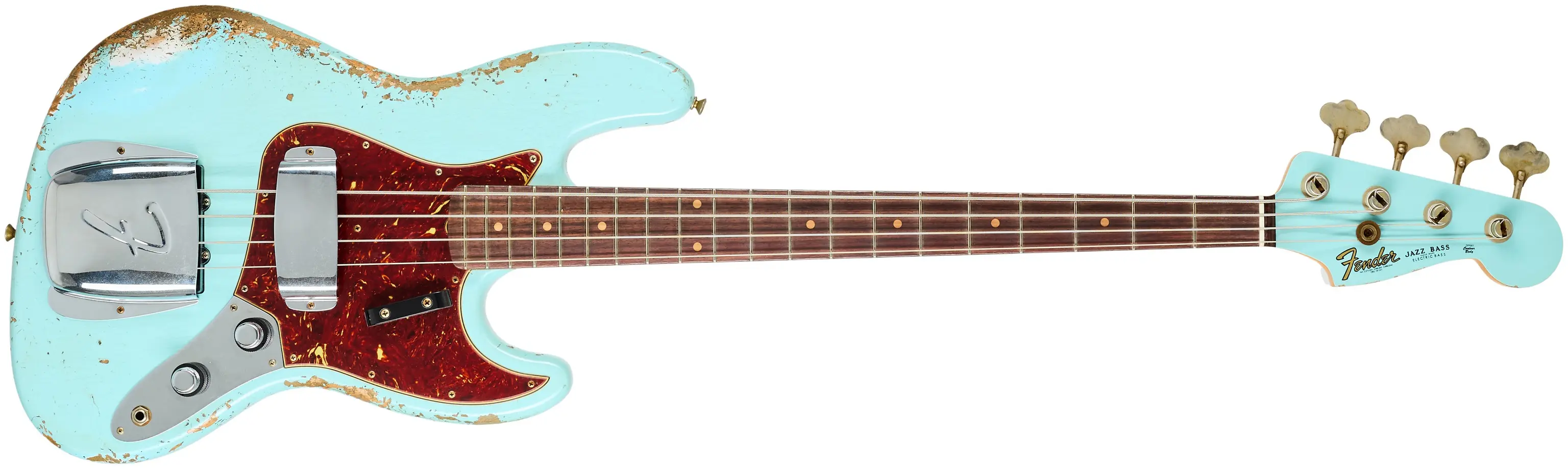 Fender Custom Shop 61 Jazz Bass Heavy Relic Faded Aged Daphne Blue