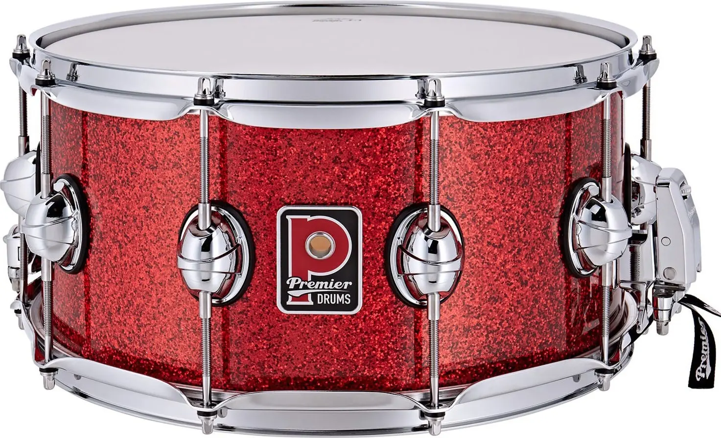 Premier 14" x 7" Genista Classic Snare Drum Red Sparkle