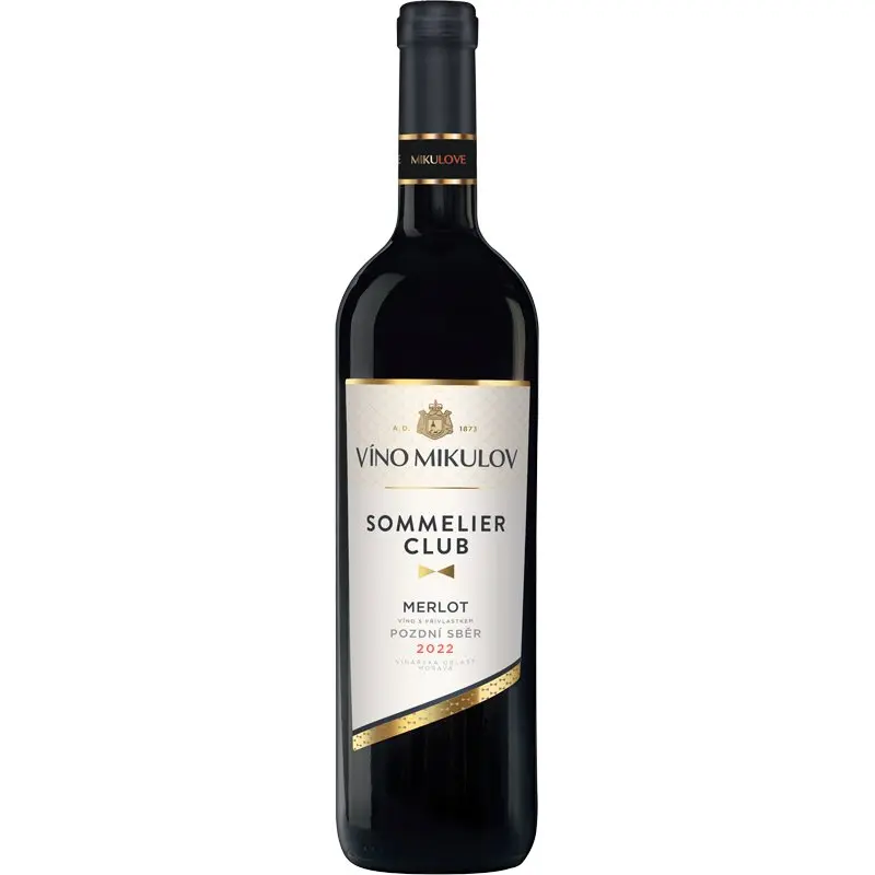 Víno Mikulov Sommelier Club Merlot 2022 pozdní sběr