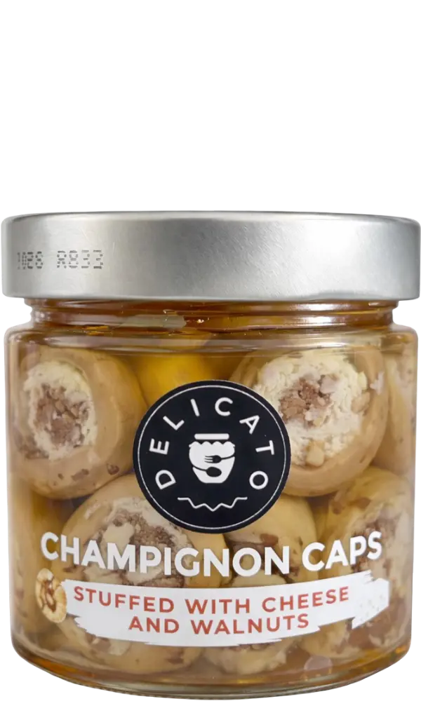 Ekskluziv DOO Žampiony plněné sýrem a vlašskými ořechy Delicatofood 190g