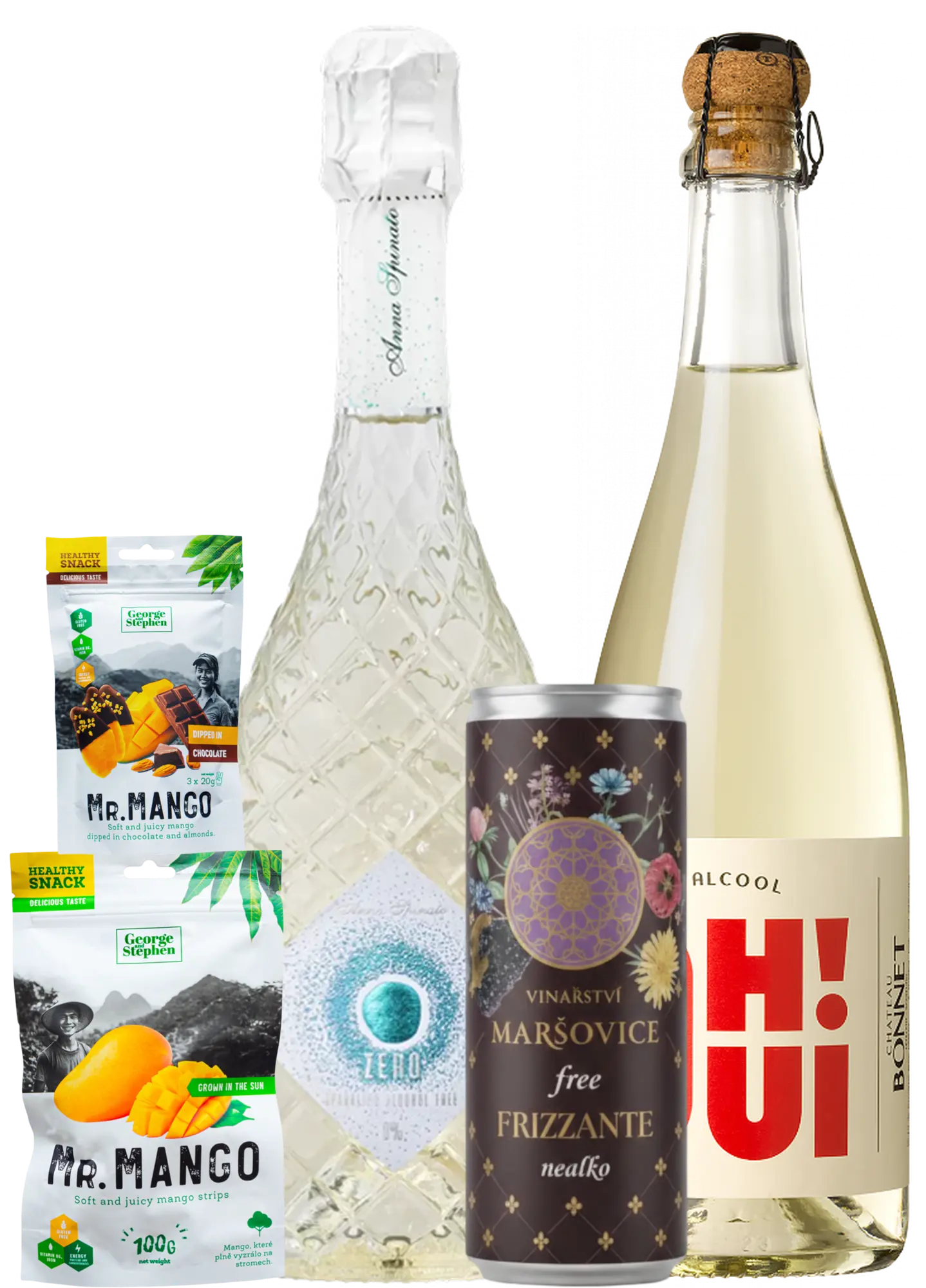 různí Set Nealko bublinky na oslavu s mlsáním