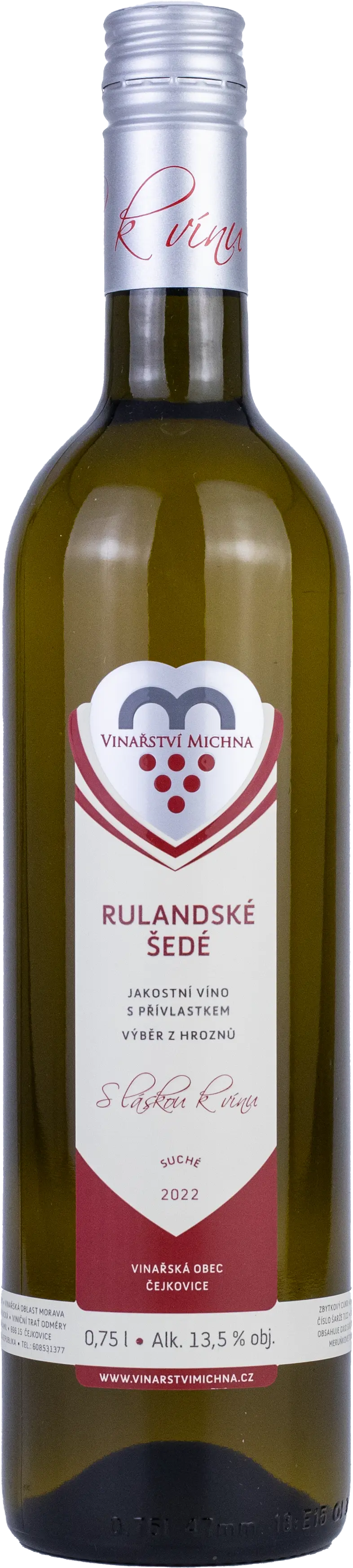 Vinařství Michna Michna Rulandské šedé Výběr z hroznů 2022
