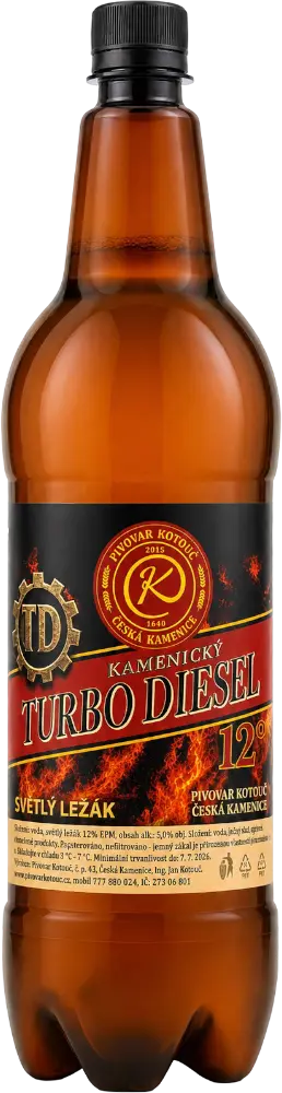 Pivovar Kotouč Pivo Pivovar Kotouč Kamenický TURBO DIESEL 12° 1,5l