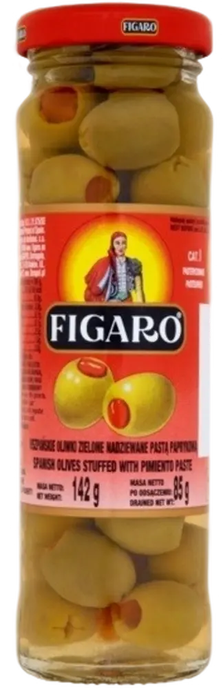 ESSA Figaro Zelené olivy s paprikovou pastou 142g