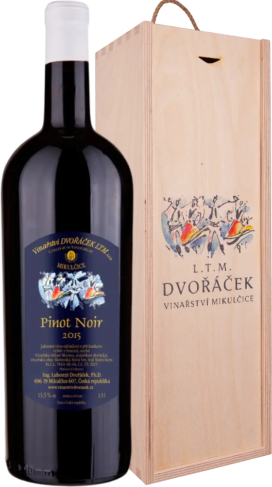 Vinařství Dvořáček Set Dvořáček Rulandské modré Magnum Výběr z hroznů 2015 + Dárkové balení