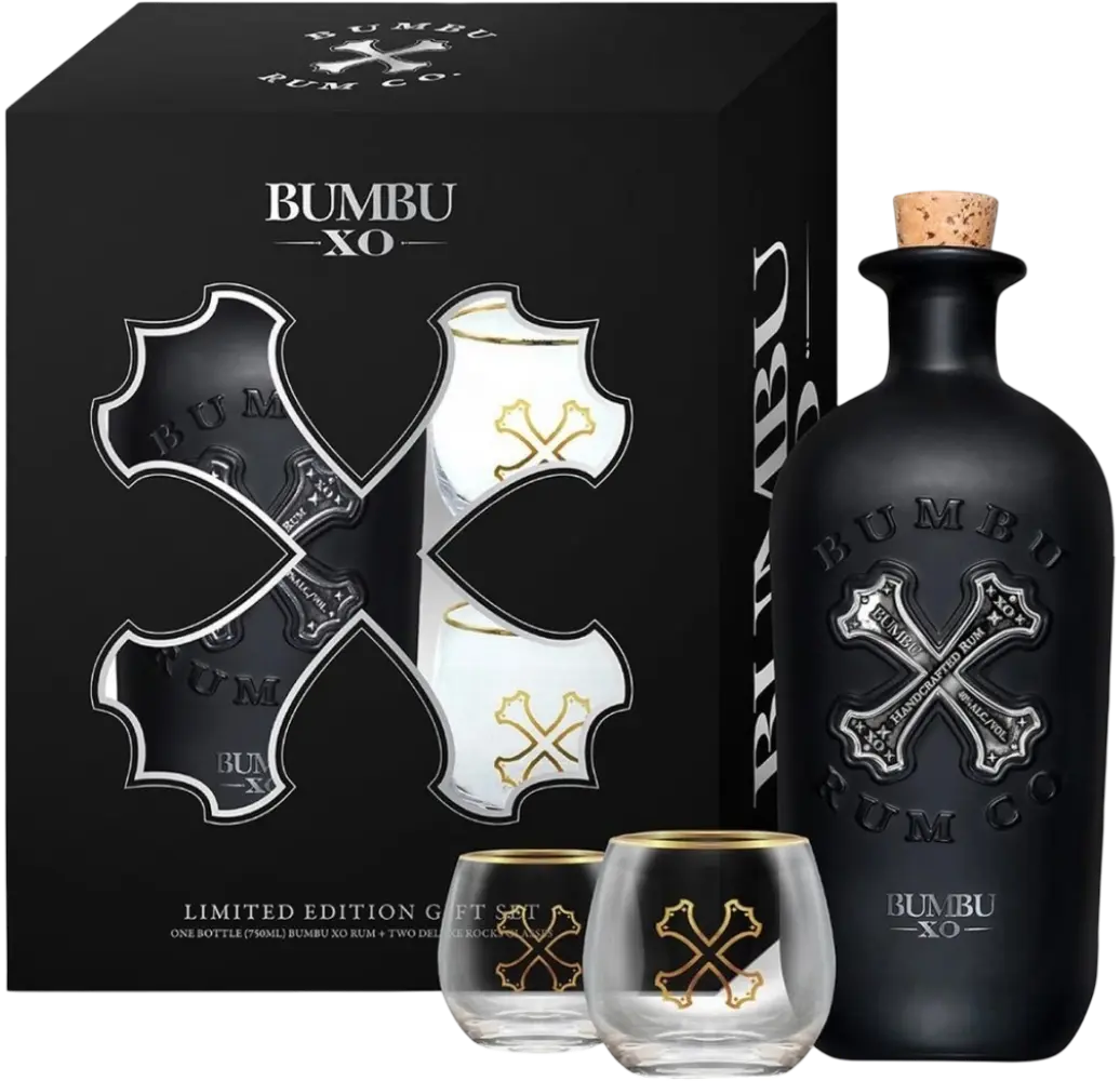 Bumbu Rum Bumbu XO 0,7l 40% se 2 skleničkami + Dárkové balení