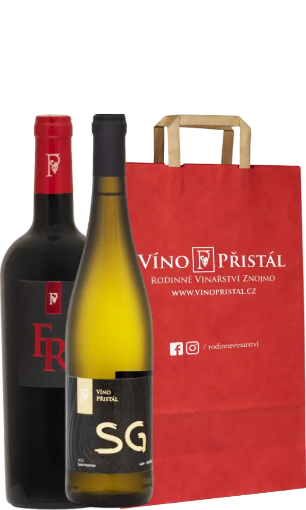 Víno Přistál Set Přistál Sauvignon Blanc a Frankovka + Dárkové Balení