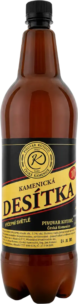 Pivovar Kotouč Pivo Pivovar Kotouč Kamenická DESÍTKA 10° 1,5l