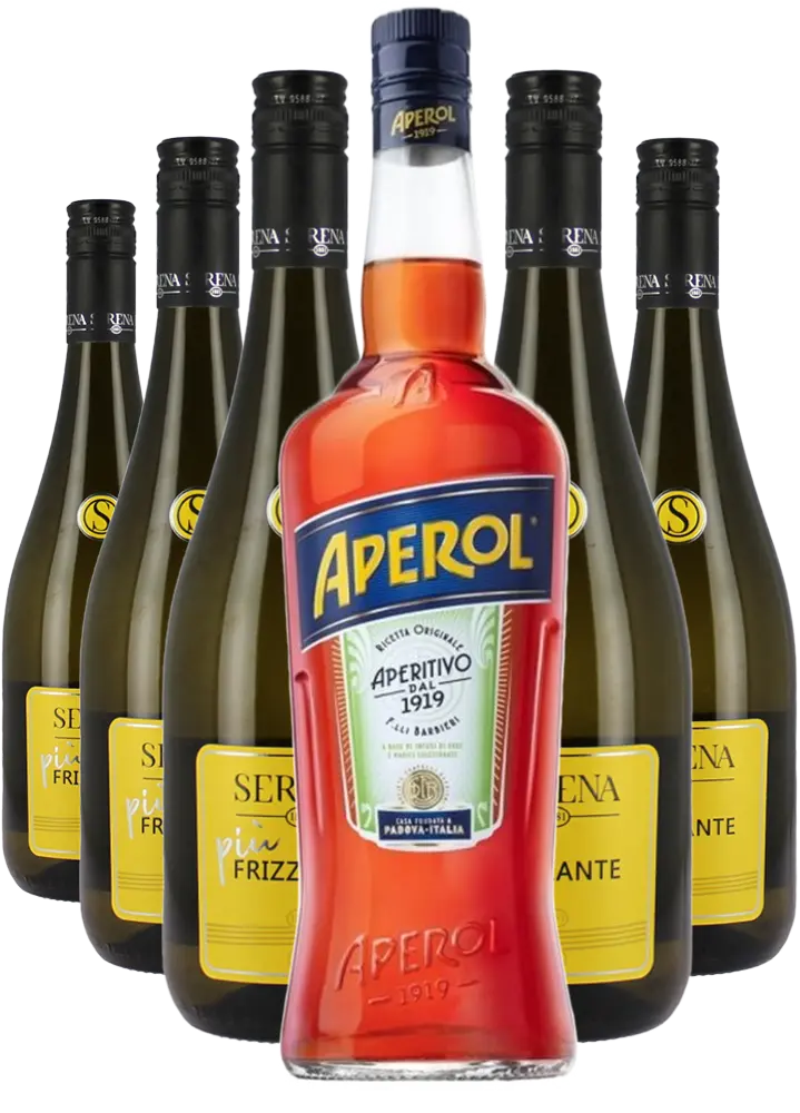 Serena Wines 1881 Bianco Frizzante Piú set 5x Prosecco + 1x Aperol