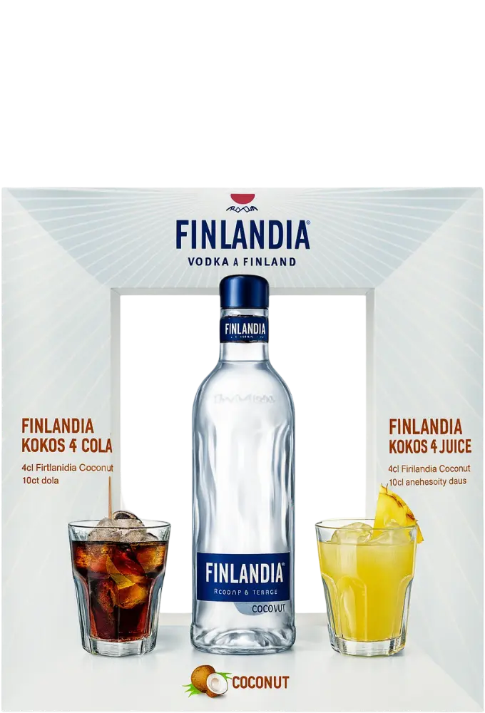 Finlandia Vodka Finlandia Coconut 0,7l 37.5% se skleničkami + dárkové balení