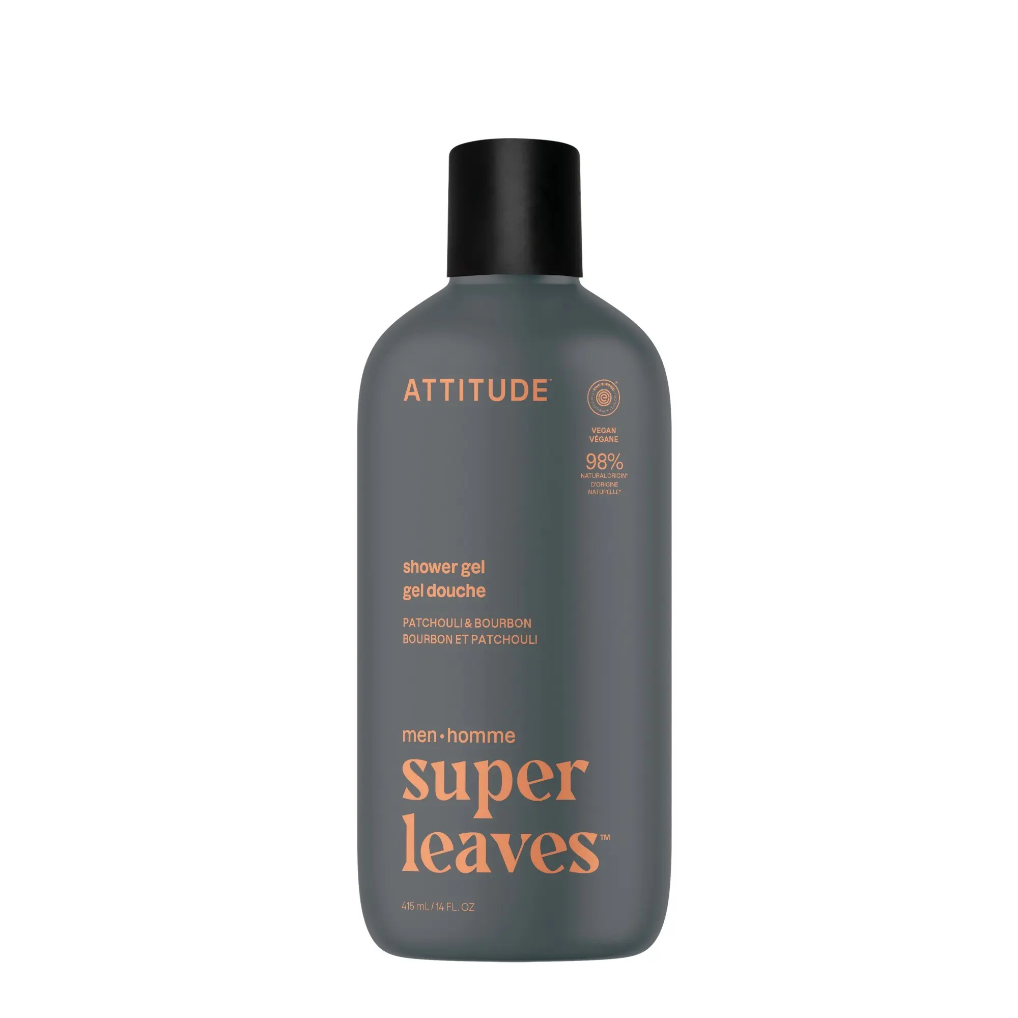 Pánský sprchový gel ATTITUDE Super leaves - pačuli a bourbon 415 ml