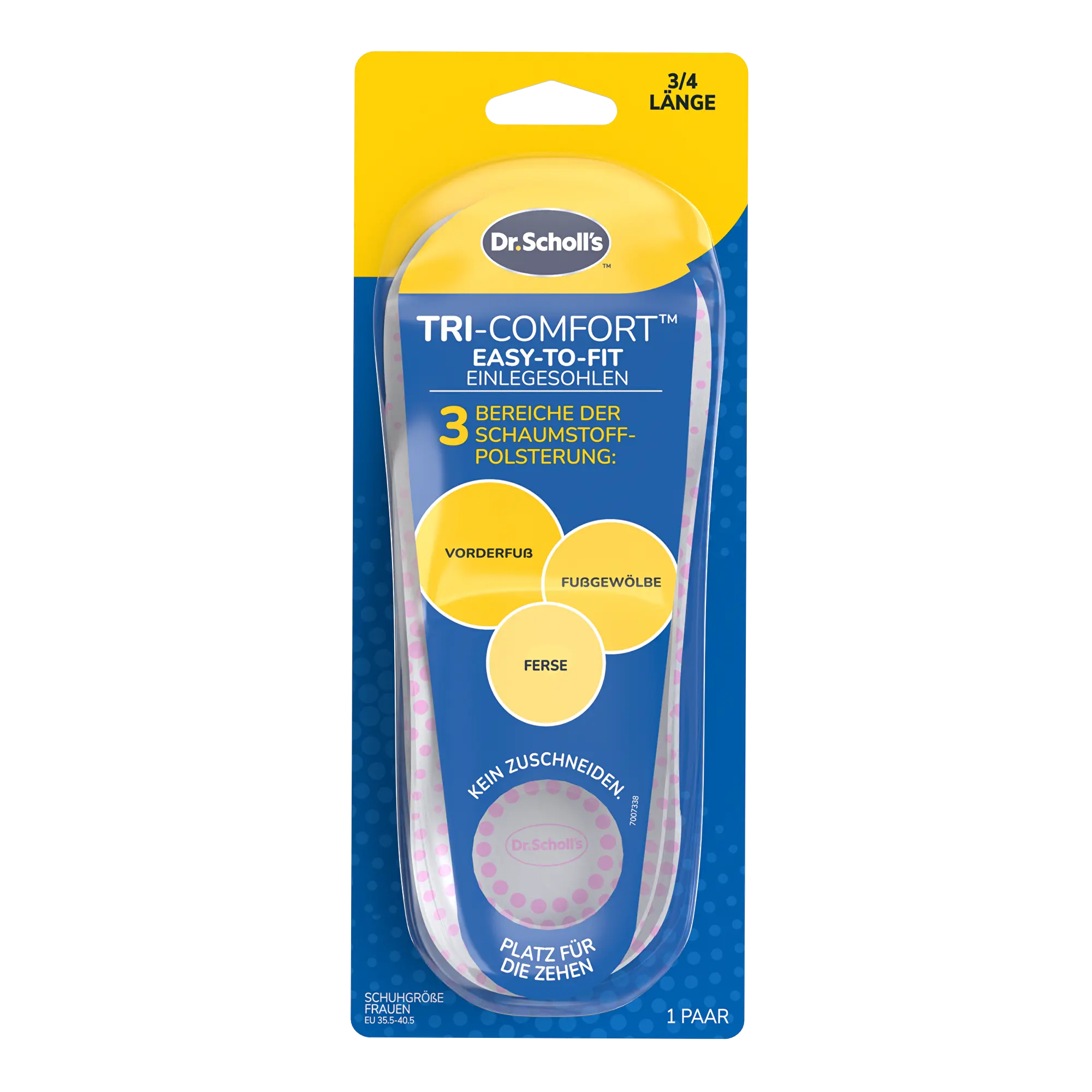 Scholl Vložky do bot Tri-Comfort Insoles 1 pár Small