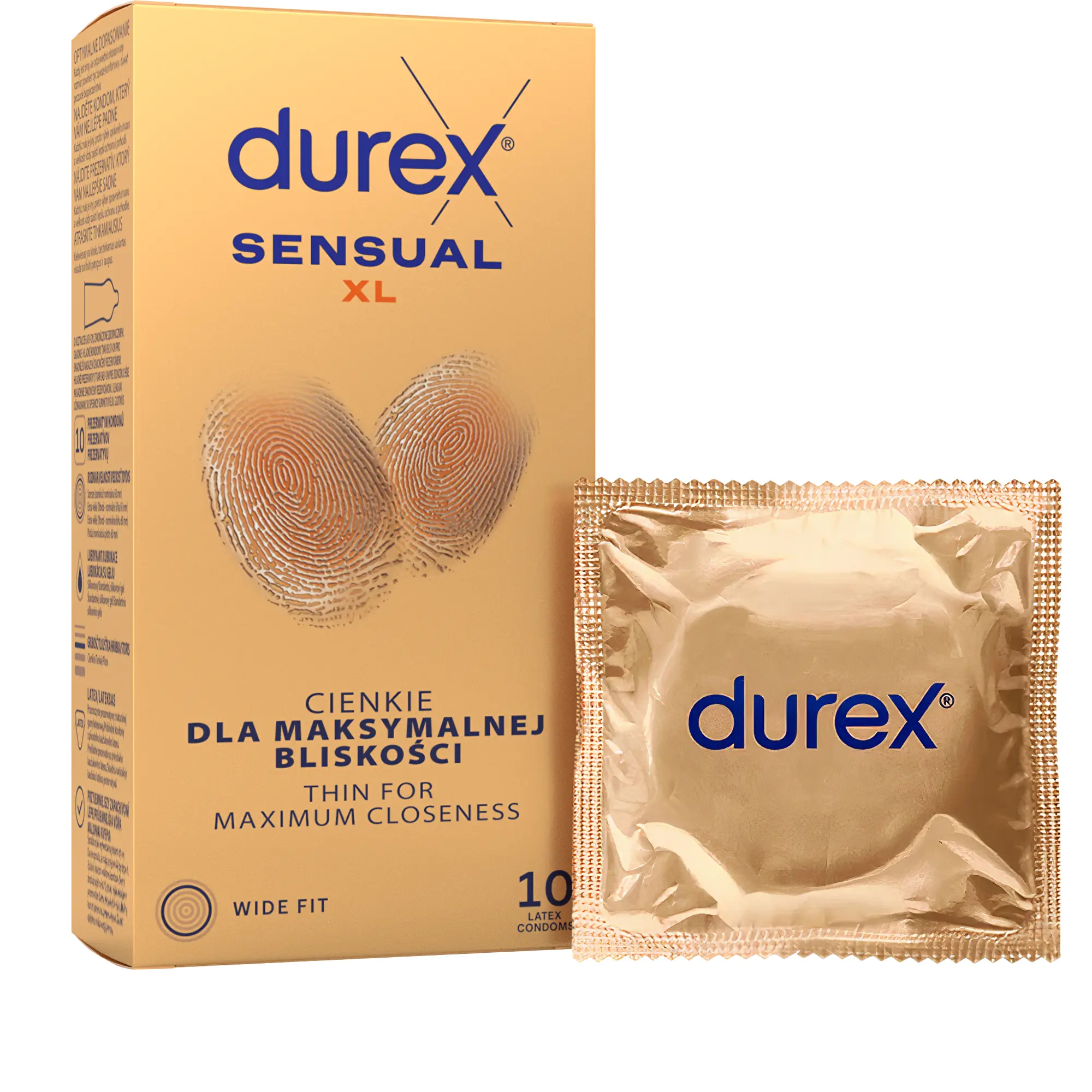 Durex Kondomy Sensual XL Wide Fit 10 ks 10 ks
