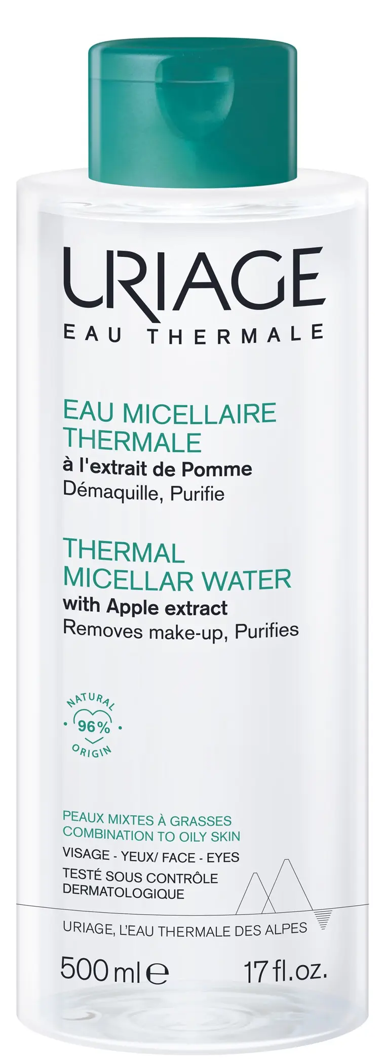 Uriage odličovací micelární voda Thermal Micellar Water Combination To Oily Skin 500 ml
