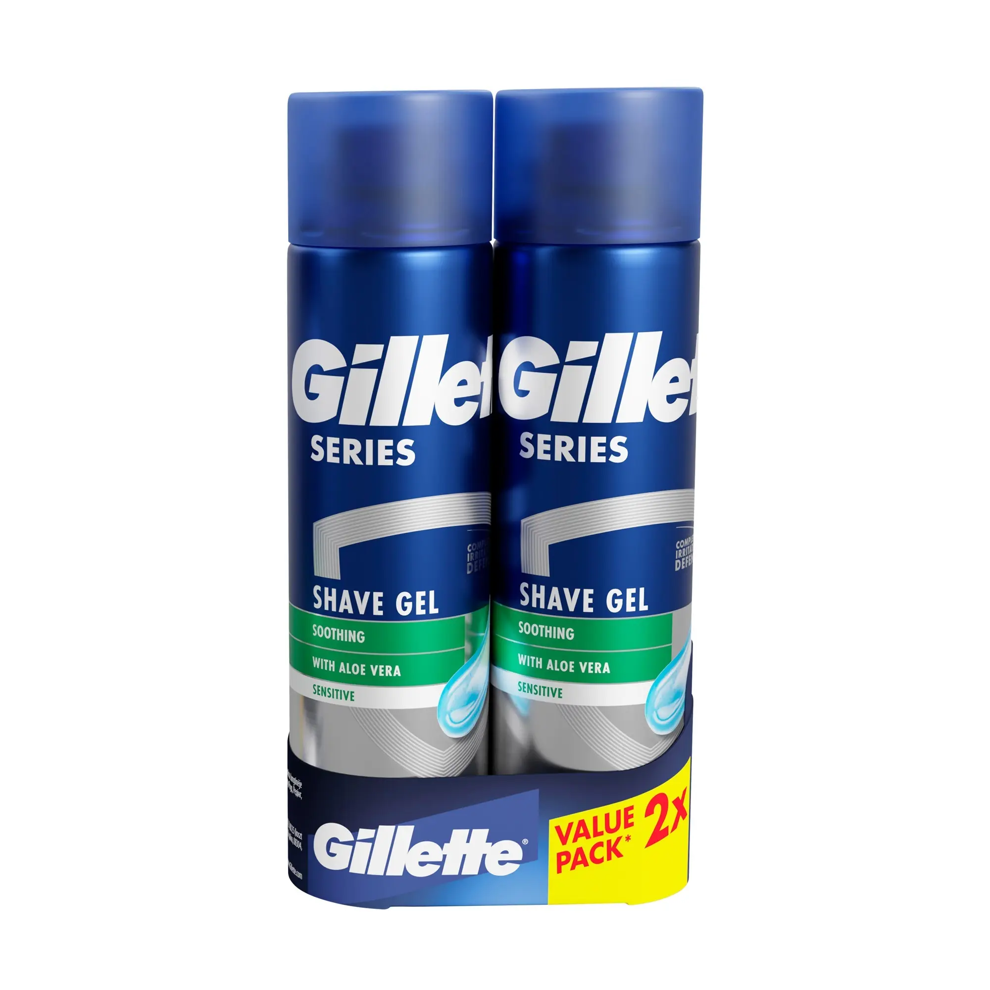 Gillette Series Sensitive gel na holení s aloe vera 2 x 200 ml