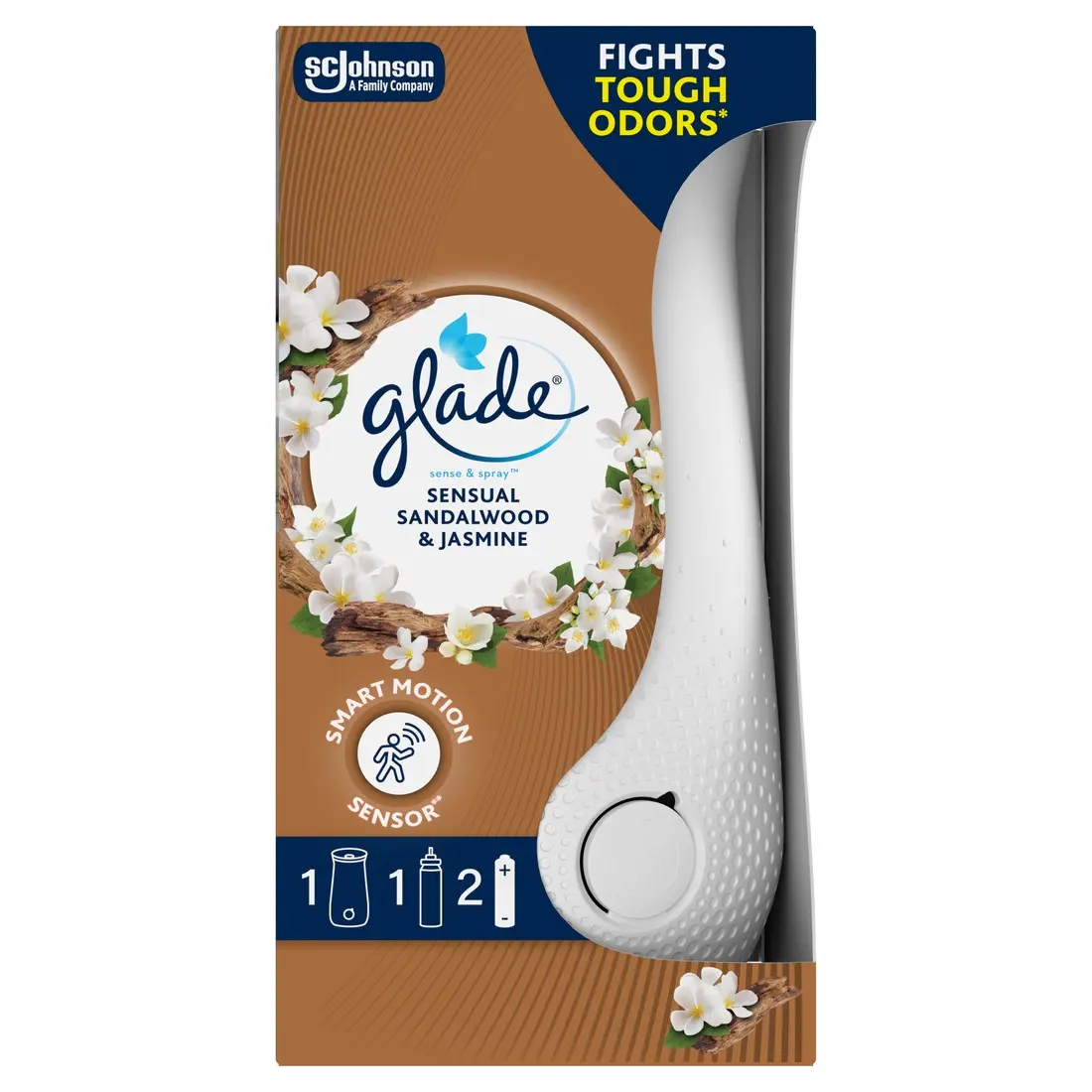 Glade osvěžovač vzduchu Sense & Spray a náplň Sensual Sandalwood & Jasmine, 1 + 18 ml