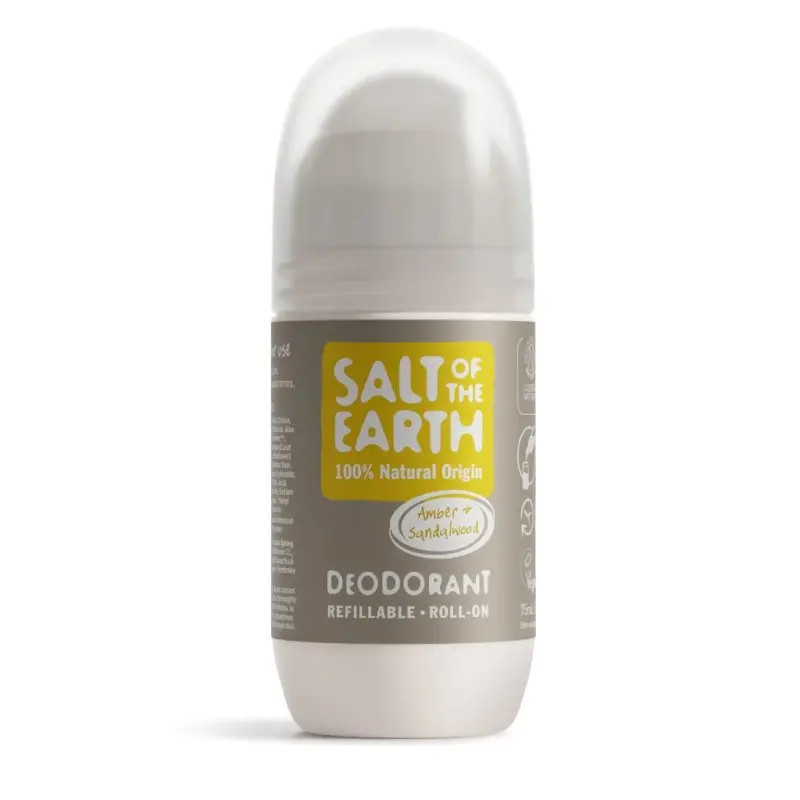 100% přírodní deo Roll-on AMBER + SANDALWOOD 75 ml Salt of the Earth