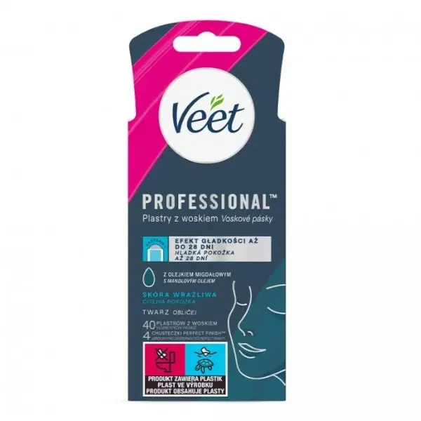 Veet Professional voskové pásky na obličej 40 ks