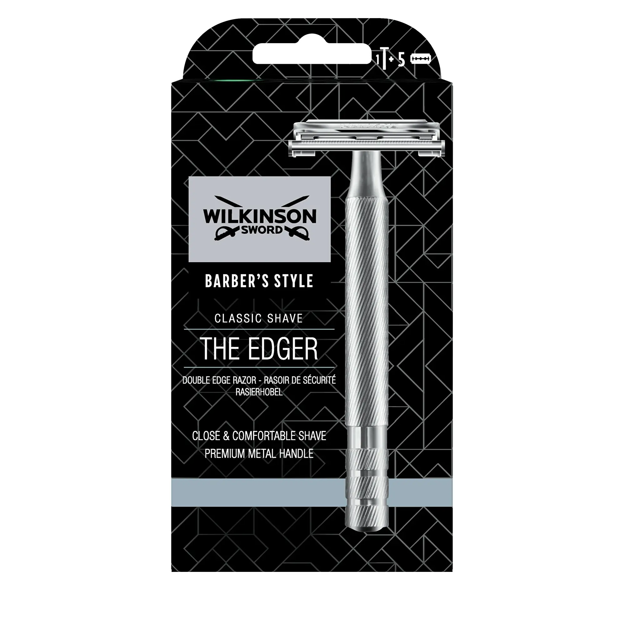 Wilkinson Sword Double Edge Razor kovový holící strojek + 5 žiletek