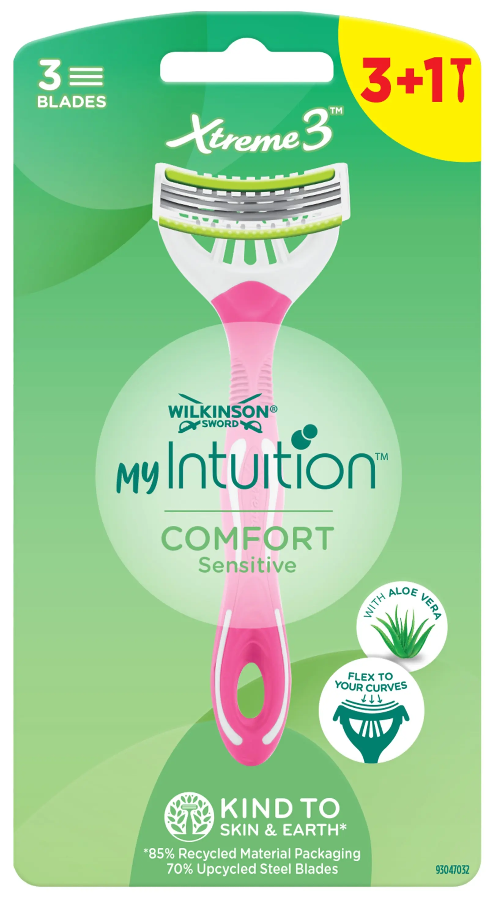 Wilkinson Dámský jednorázový holicí strojek myIntuition Xtreme 3 Sensitive + 3 náhradní hlavice 4 ks