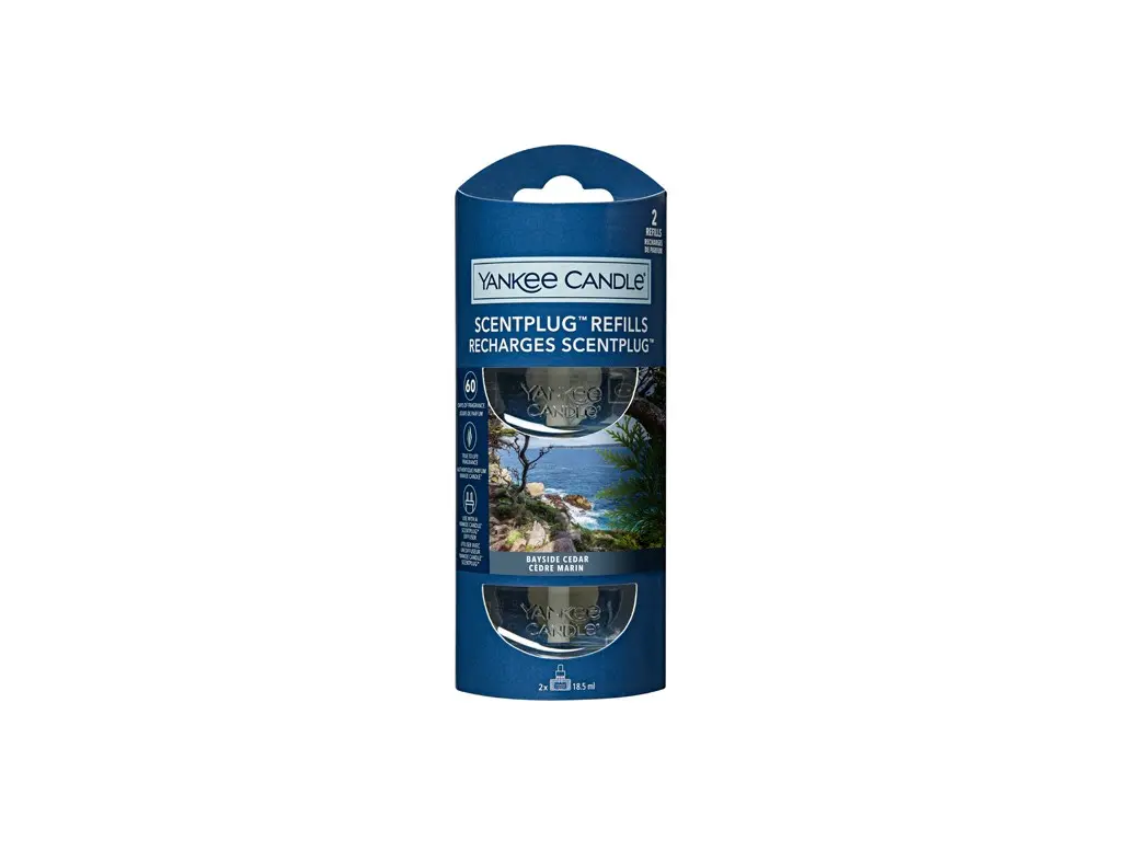 YANKEE CANDLE BAYSIDE CEDAR NÁHRADNÍ NÁPLŇ (2KS) PRO VŮNI DO ELEKTRICKÉ ZÁSUVKY