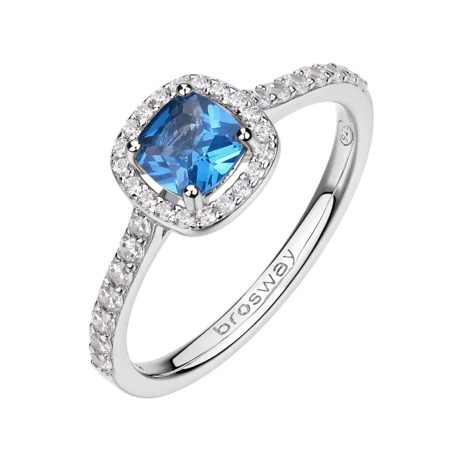 Brosway Elegantní stříbrný prsten Fancy Freedom Blue FFB129 54 mm