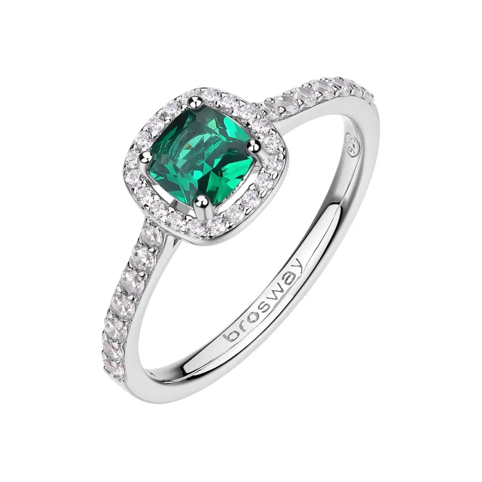 Brosway Elegantní stříbrný prsten Fancy Life Green FLG143