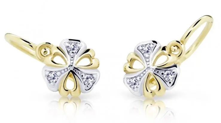 Cutie Diamonds Bicolor dětské náušnice ze zlata s diamanty C2230-10-10-X-1-D